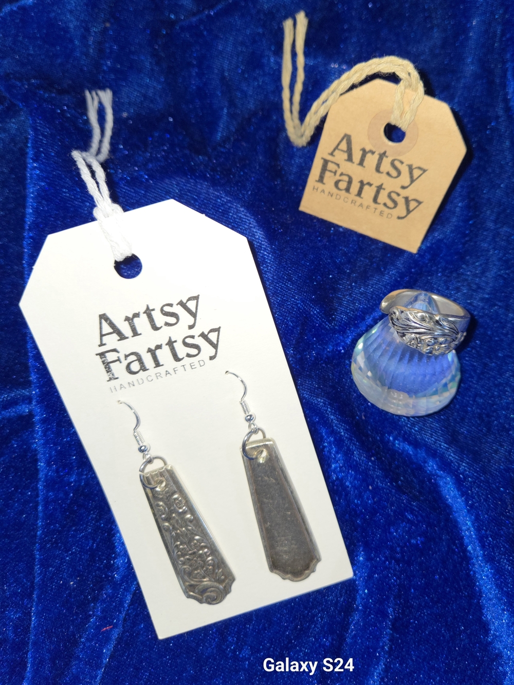 Vintage Spoon Handle Earrings - Silver Plate